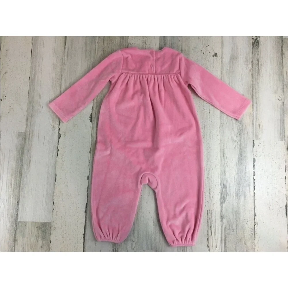 Beaufort Bonnet Company Penny's Playsuit Pink Velour Long Romper Girls 2T